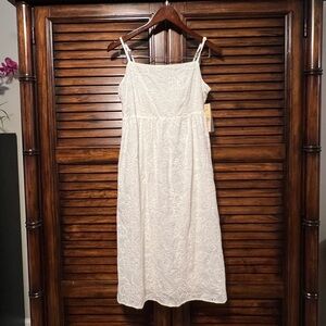 NWT Nanette Lepore White Eyelet Embroidered Mini Dress Spaghetti Strap Size 4